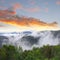 Sunset mystic clouds valley, Tamborine, Australia