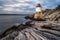 Sunset in newport rhode island at castle hill lighthouse