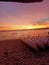 Sunset at Nirwana beach and boat