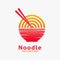 Sunset noodle and ramen logo design