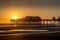 Sunset by North Pier, Blackpool, Lancashire, UK