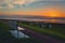 Sunset at the North Sea coast in Friedrichskoog