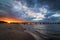 Sunset on the northern beach in Ostseebad GÃ¶hren on the island rÃ¼gen