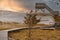 Sunset at the observation tower at the high dune on the Darss. National Park