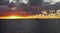 Sunset in the offshore area, FPSO and other vessels together in an offshore day
