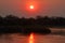 Sunset in the Okavango Delta in Africa