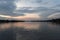 Sunset on the okavango river in namibia