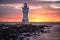 Sunset at the old lighthouse, Akranes, Iceland