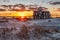 Sunset at the Oregon Inlet Lifesaving Station in North Carolina, Outer Banks, Rodanthe, USA