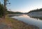 Sunset at Otter Creek at Yellowstone River in Yellowstone National Park in Wyoming