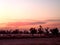 Sunset over abandoned buildings in Iraq