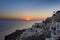 sunset over Agean sea in Santorini