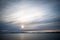 Sunset over alaska fjords on a cruise trip near ketchikan