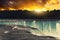 Sunset over American Niagara Falls, New York State,
