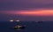 Sunset over anchored container ships in Kaohsiung