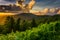 Sunset over the Appalachian Mountains from Caney Fork Overlook o