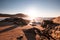 Sunset over Aregno Plage at Algajola in Corsica