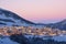 Sunset over Austrian alpine village