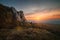 Sunset over Autumn Rocky Landscape