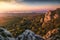 Sunset over Autumn Rocky Landscape