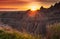 Sunset over the Badlands of South Dakota