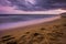 Sunset over the beach in Castelldefels, Catalonia, Spain