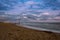 Sunset over the beach in Castelldefels, Catalonia, Spain