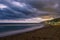 Sunset over the beach in Castelldefels, Catalonia, Spain