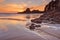 Sunset over the beach of Cox Bay, Vancouver Island, Canada