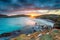 Sunset over the beach at Hushinish on the Isle of Harris