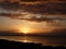 Sunset over beach huts at Whitstable