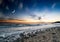 Sunset over the beach, Marbella, Spain