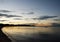 Sunset over a beach near Middelfart, Denmark