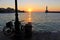 Sunset over the beautiful Venetian port of Chania