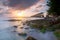 Sunset over bridge in Florida keys, Bahia Honda st