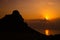 Sunset over the Bristol estuary from Exmoor near Lynton