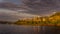 Sunset over the Burnaby Refinery nestled in a pristine landscape along the shores of Burrard Inlet, Vancouver