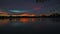 Sunset over a calm lake during summer