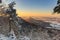 Sunset over Castle Burg Hohenzollern in winter