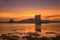 Sunset over Castle Stalker, Scotland, United Kingdom