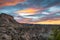Sunset over Cerro Castellan butte in Big Bend National Park
