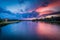 Sunset over the Charles River from the John W Weeks Bridge in Ca