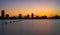 Sunset over Chicago viewed from North Avenue Beach