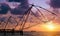 Sunset over Chinese Fishing nets in Cochin