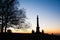 Sunset over the Coombe Hill Memorial in the Chiltern Hills