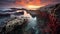 Sunset Over Coral Reef: A Dreamy Depiction Of Nature\\\'s Beauty