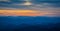 Sunset over Cowee point on the Blue Ridge Parkway in North Carolina