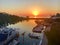 Sunset over Crete harbour