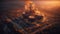Sunset Over Devastation: Captivating Aerial Footage of Exploded Nuclear Power Plant