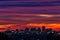 Sunset over the downtown Phoenix, Arizona skyline